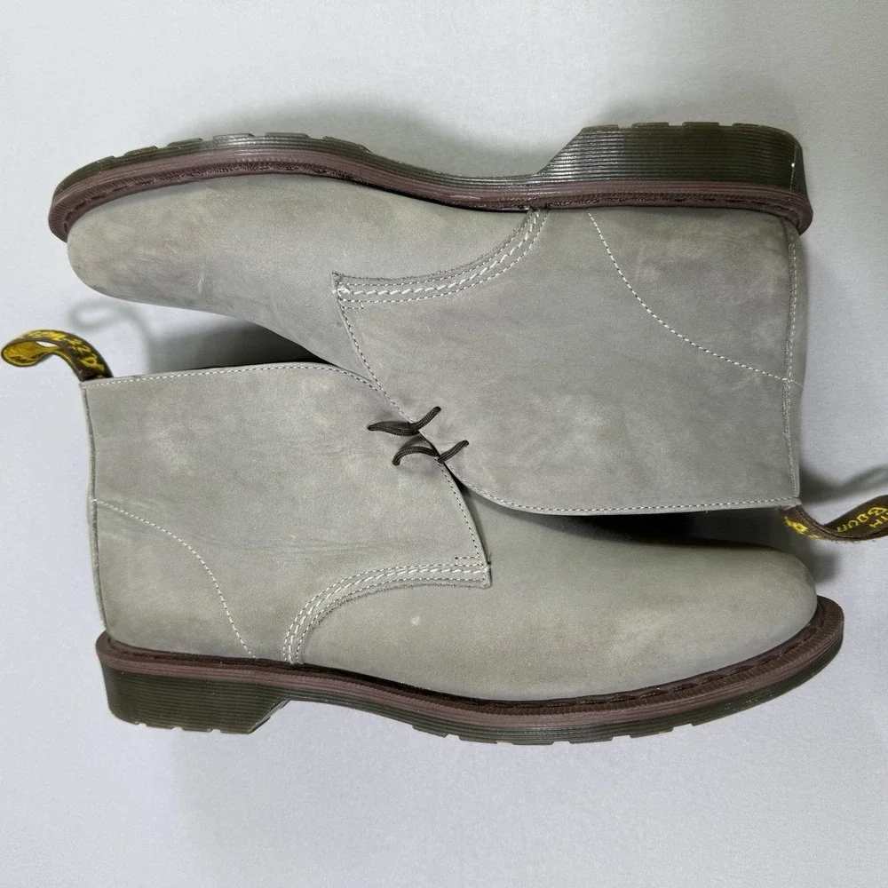 Dr Martens Overstone Ankle Chukka Boots Mens 11 Grey Lace Up Leather AW004 CK08R